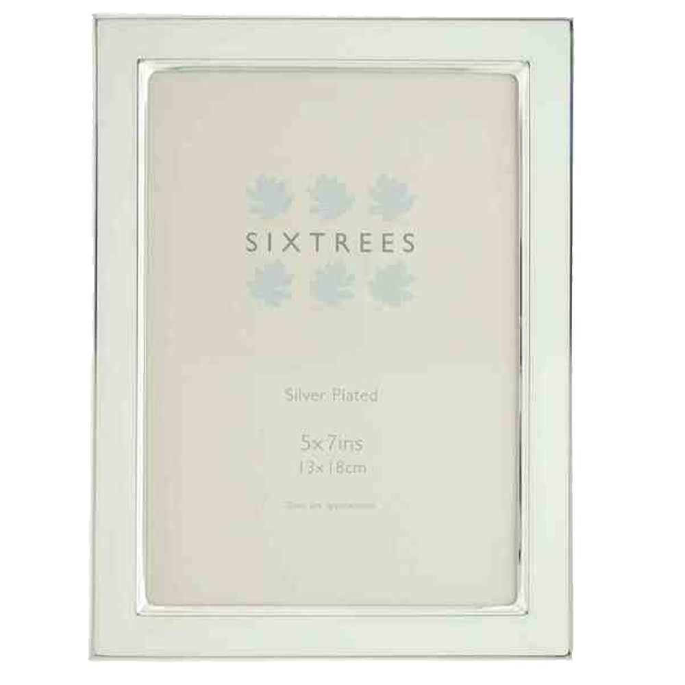 Sixtrees Kew Silver Plated & White Enamel Photoframe